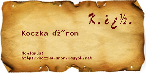Koczka Áron névjegykártya