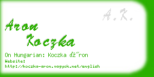 aron koczka business card